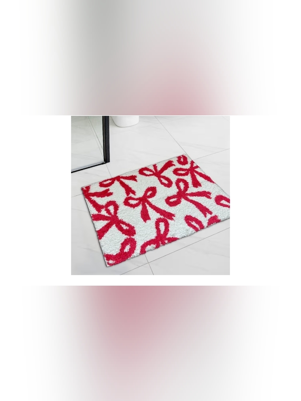 2pk Bow Rug - Bow Shaped bathmat - Handmade & Premium- 30in (75cm) - Cute Bathro